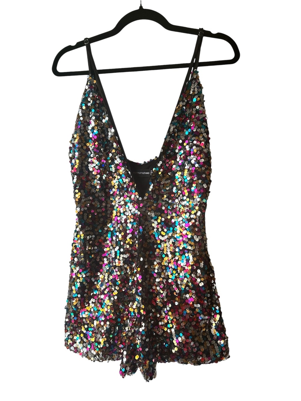PrettyLittleThing Multicolor Sequin Chemise Romper